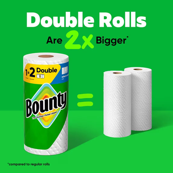 Bounty Paper Towels Select-A-Size White, 12 Double Rolls, 82 Sheets per Roll