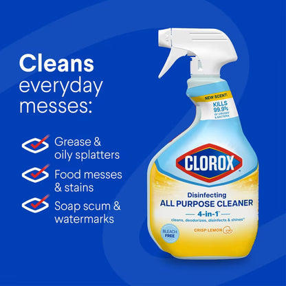 Clorox Bleach-Free All-Purpose Cleaner, Lemon, 32 fl oz