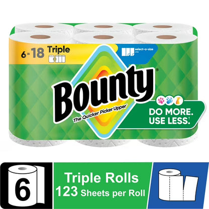 Bounty Paper Towels Select-a-Size, 6 Triple Rolls