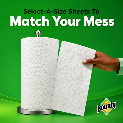 Bounty Paper Towels Select-A-Size White, 6 Mega Rolls, 164 Sheets per Roll