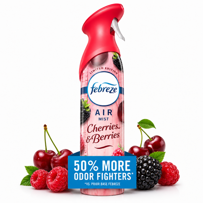 Febreze Air Mist Air Freshener Spray with Cherries & Berries Scent, 8.1 oz