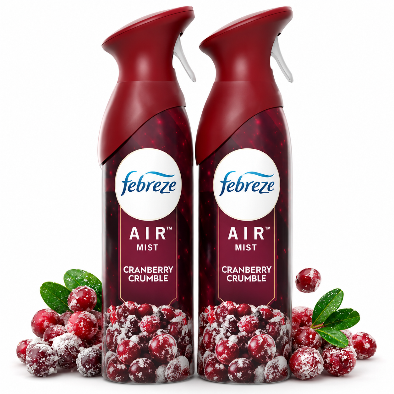 Febreze Odor-Fighting Air Freshener Spray, Room Spray, Cranberry Crumble Air Mist, 8.1 oz, 2ct