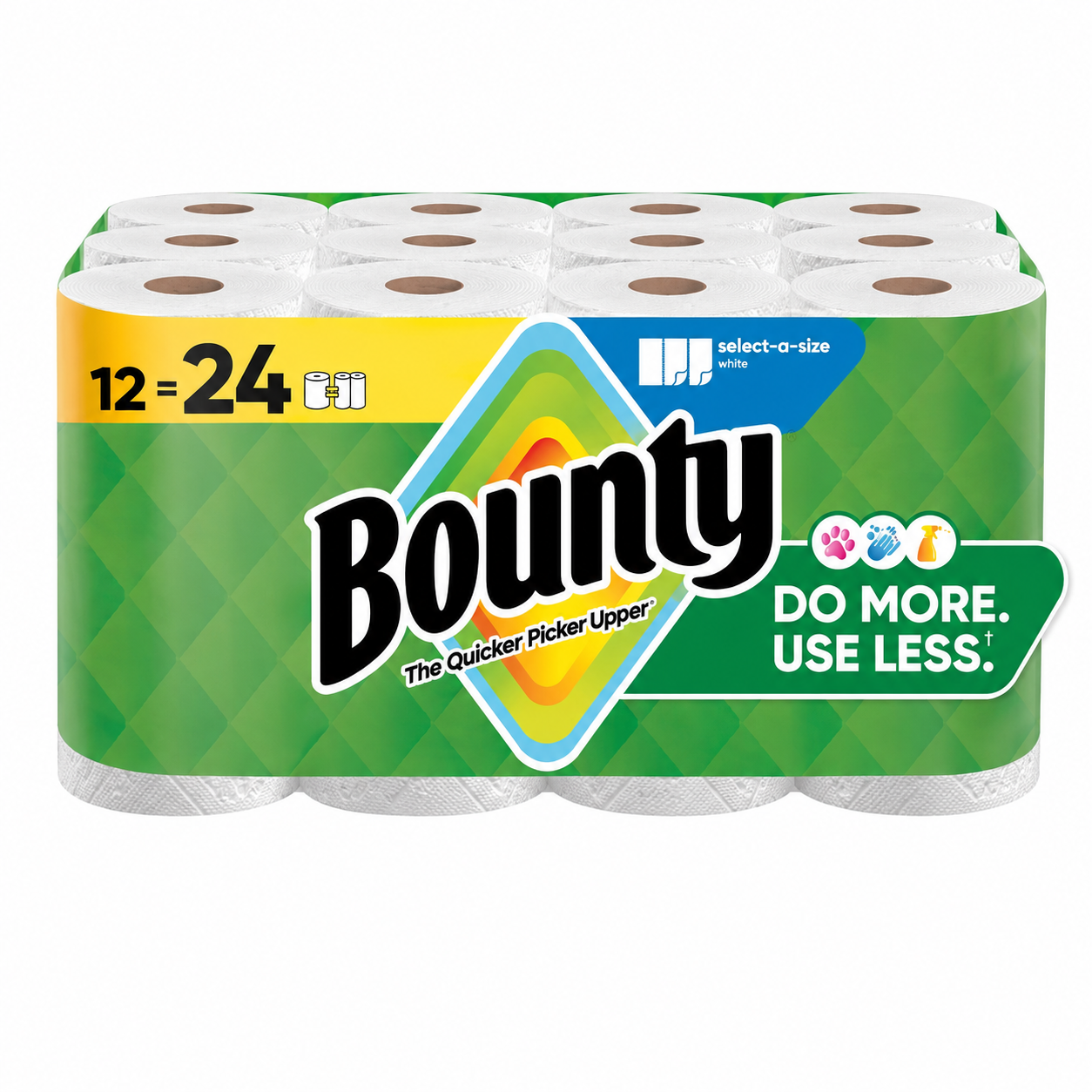 Bounty Paper Towels Select-A-Size White, 12 Double Rolls, 82 Sheets per Roll