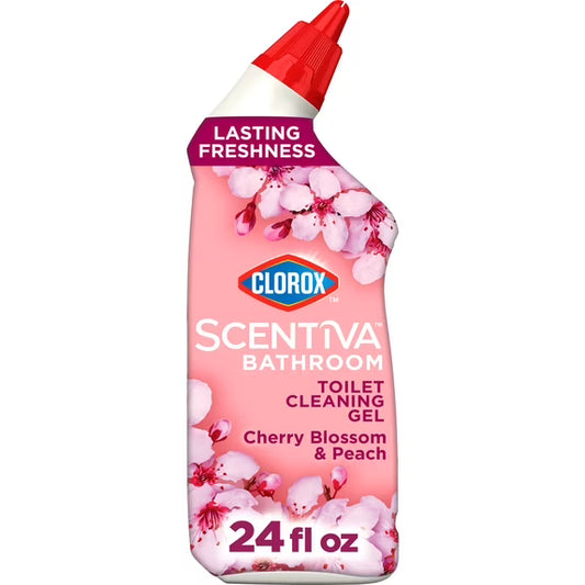 Clorox Scentiva Toilet Cleaning Gel, Cherry Blossom & Peach, 24 fl oz