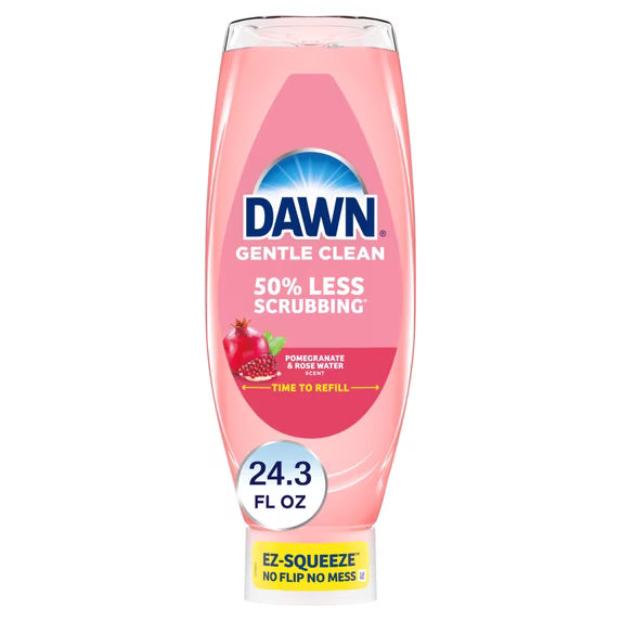 Dawn Gentle Clean EZ-Squeeze Dish Soap, Pomegranate & Rose Water, 24.3 oz