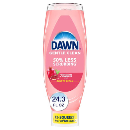 Dawn Gentle Clean EZ-Squeeze Dish Soap, Pomegranate & Rose Water, 24.3 oz
