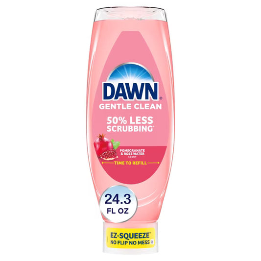 Dawn Gentle Clean EZ-Squeeze Dish Soap, Pomegranate & Rose Water, 24.3 oz