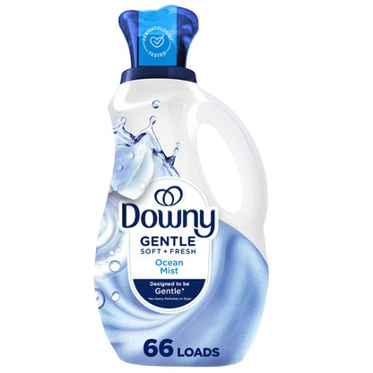 Downy Gentle Soft + Fresh Liquid Fabric Softener, Ocean Mist Scent, 44 fl oz, 66 Loads