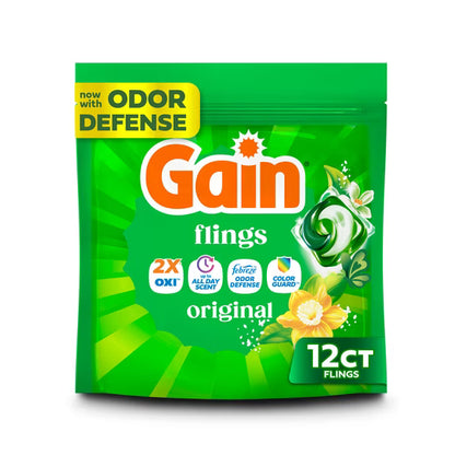 Gain Flings Laundry Detergent, 4-in-1, Original, 12 Count