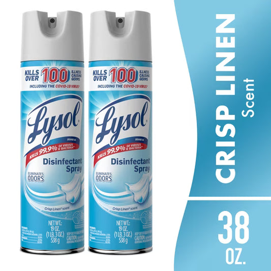 Disinfectant Spray, Crisp Linen, 19 oz (2 Pack)
