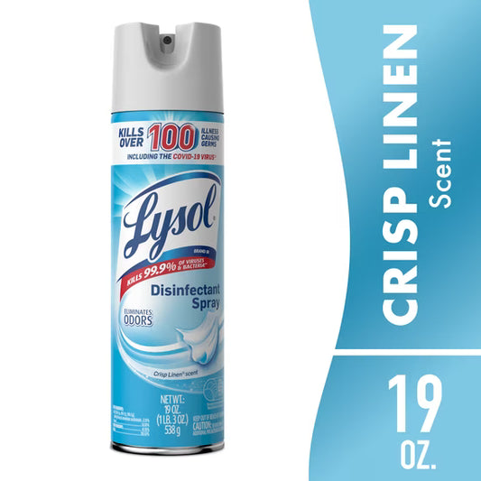 Disinfectant Spray, Crisp Linen, 19 oz
