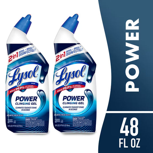 Toilet Bowl Cleaner, Clinging Gel, 24 fl oz (2 Pack)