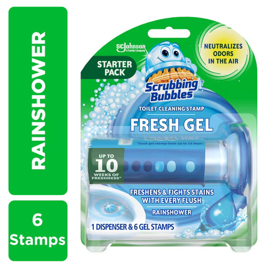 Scrubbing Bubbles Automatic Toilet Bowl Cleaner, Rainshower, 6 Gel Stamps