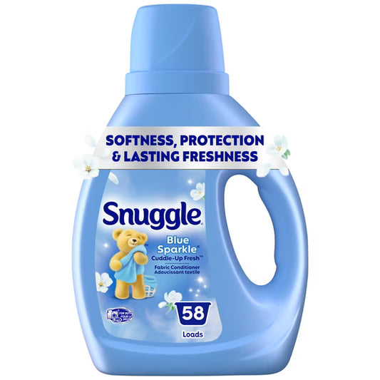 Snuggle Liquid Fabric Softener, Cuddle-Up Fresh Blue Sparkle, 39.4 oz, 58 Loads