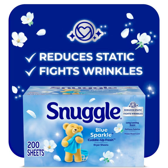 Snuggle Blue Sparkle Dryer Sheets, 200 Count