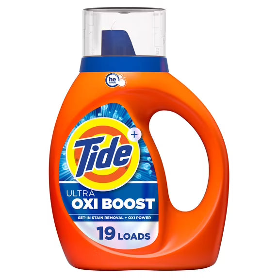 Tide Laundry Detergent Liquid with Ultra Oxi Boost, Advanced Stain Remover, 27 fl oz, 19 Loads