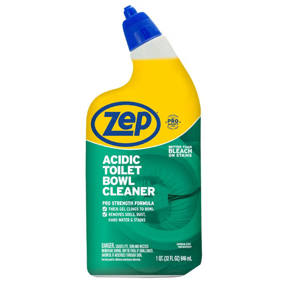 Zep Acidic Toilet Bowl Stain Eraser, Wintergreen, 32 fl oz