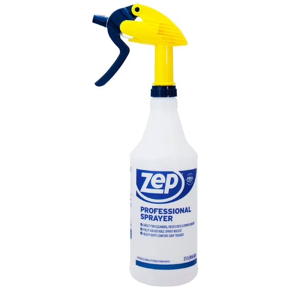 Zep Adjustable Nozzle Spray Bottle, Clear, 32 fl oz