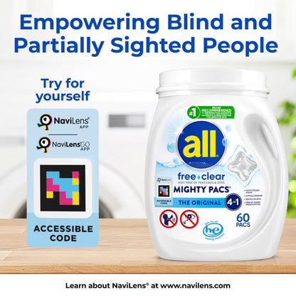all Free Clear Mighty Pacs Laundry Detergent, 19 Count