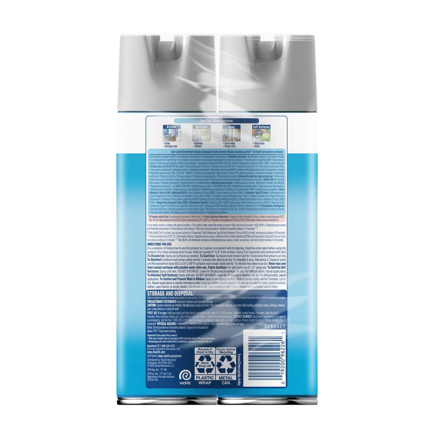 Lysol Disinfectant Spray, Crisp Linen, 19 oz (2 Pack)