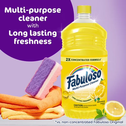 Fabuloso 2X All Purpose Cleaner, Lemon Scent, 56 fl oz