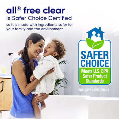 All Free Clear Liquid Laundry Detergent, 73 oz, 58 Loads