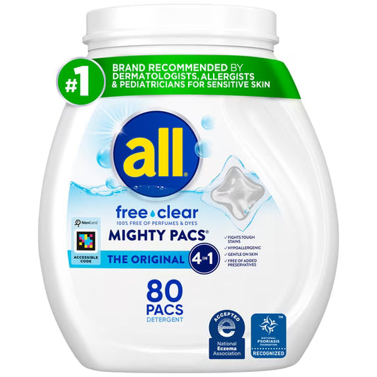 **all Free Clear Mighty Pacs, Unscented, 80 Count**