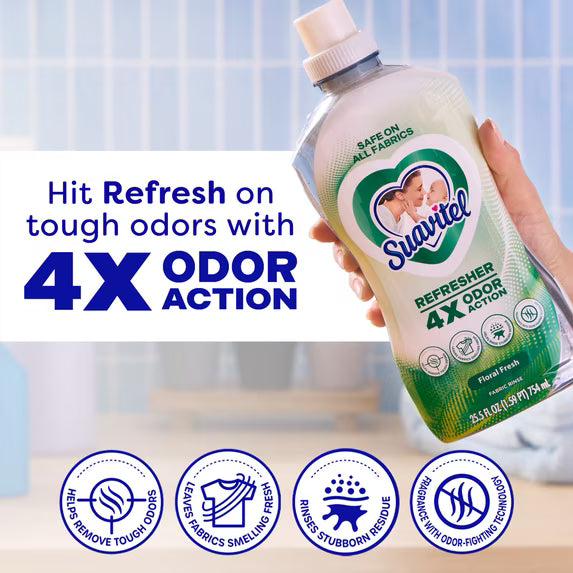 Suavitel Refresher Fabric Rinse, Odor Eliminator, Floral Fresh, 25.5 fl oz