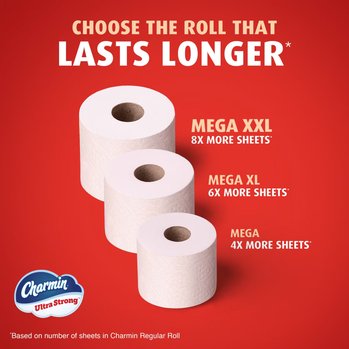 Charmin Ultra Strong Toilet Paper, 12 Mega Rolls, 220 Sheets/Roll