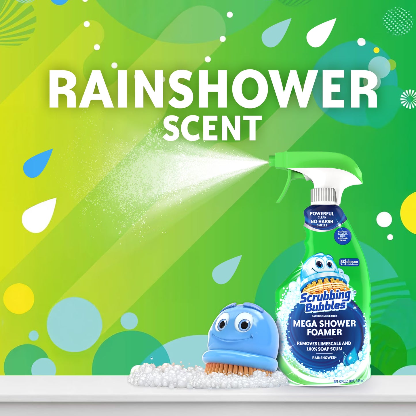 Scrubbing Bubbles Mega Shower Foamer, Rainshower, 32 oz