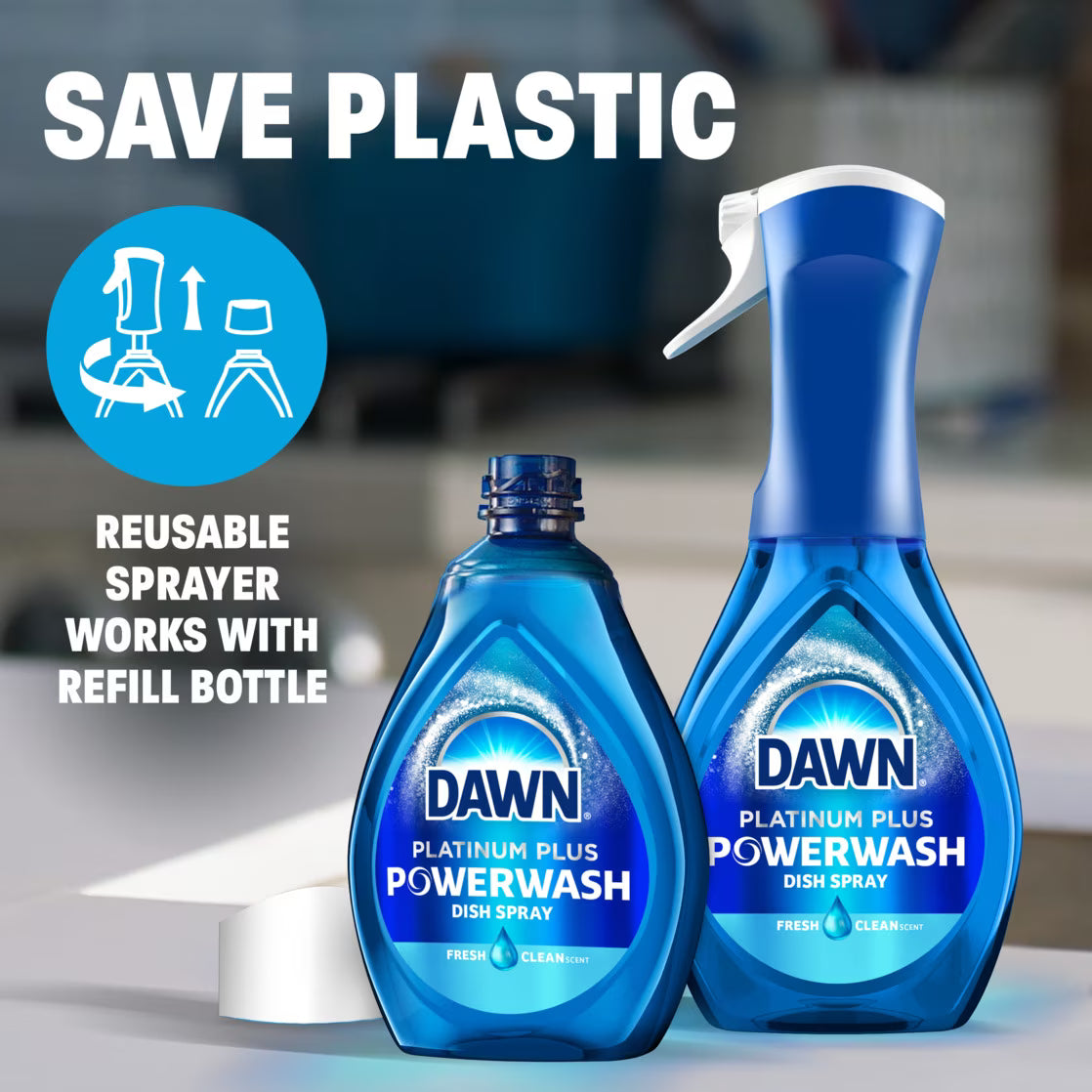 Dawn Powerwash Dish Spray, Fresh, 16 fl oz Starter Kit