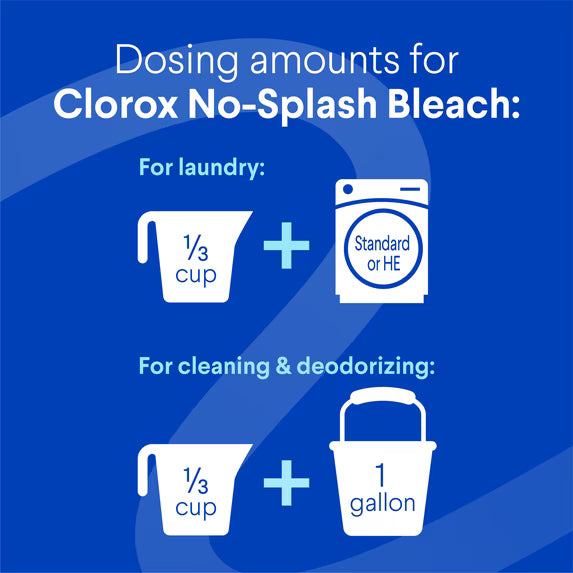 Clorox No Splash Bleach, 117 fl oz