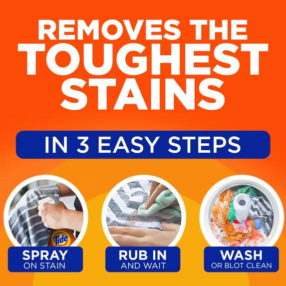 Tide +Ultra Oxi All-Fabric Laundry Stain Remover Spray, 22 fl oz