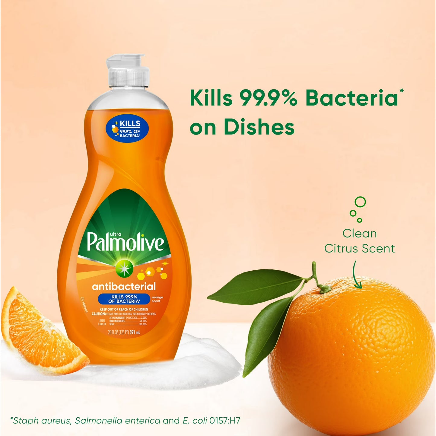 Palmolive Ultra Antibacterial Dish Soap, Orange, 20 fl oz