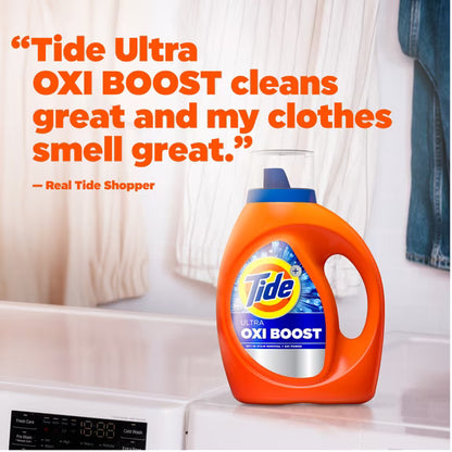 Tide Laundry Detergent Liquid with Ultra Oxi Boost, Advanced Stain Remover, 117 fl oz, 83 Loads