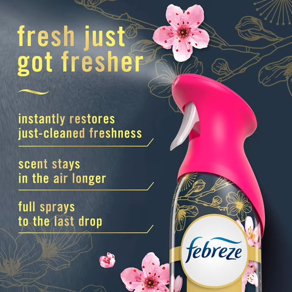 Febreze Air Mist, Odor-Fighting Air Freshener, Japanese Cherry Blossom, 8.1 oz. Aerosol