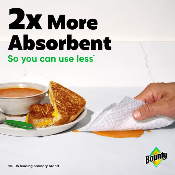 Bounty Paper Towels Select-A-Size White, 6 Mega Rolls, 164 Sheets per Roll