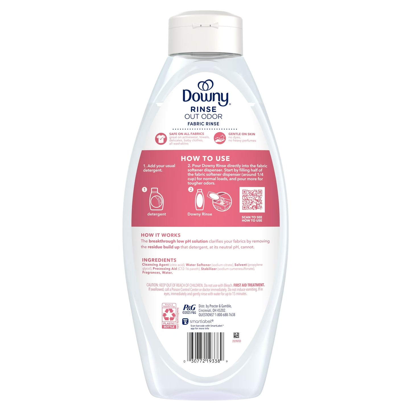 Downy Rinse Out Odor Laundry Rinse, Tackles Tough Odors, Spring Breeze Scent, 48 fl oz