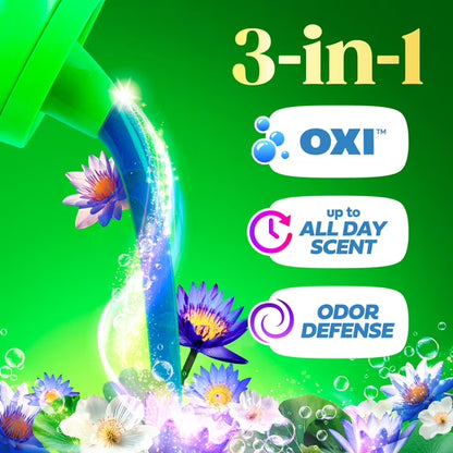 Gain Plus Laundry Detergent Liquid, Now with Odor Defense + OXI, Waterfall Delight Scent, 60 fl oz, 45 Loads