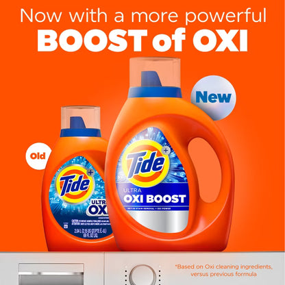 Tide Laundry Detergent Liquid with Ultra Oxi Boost, Advanced Stain Remover, 117 fl oz, 83 Loads