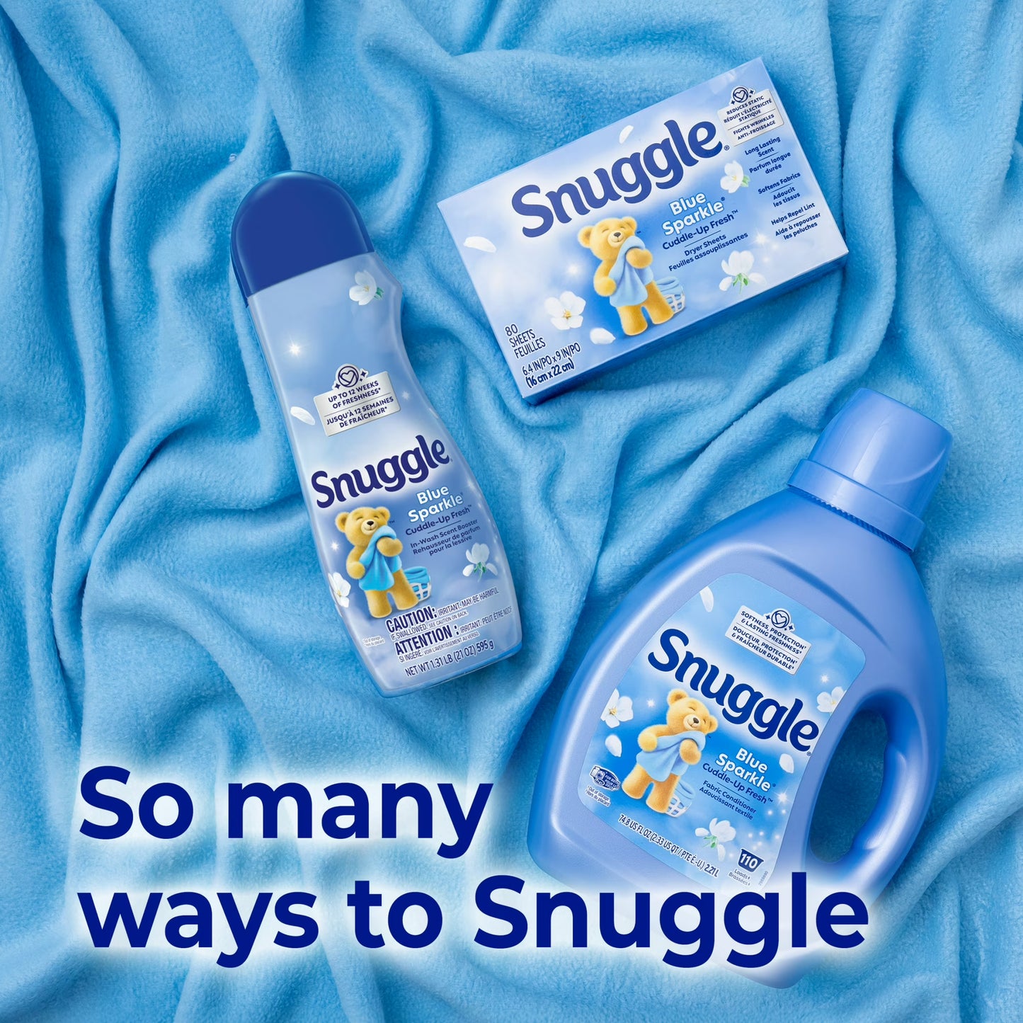 Snuggle Blue Sparkle Dryer Sheets, 200 Count