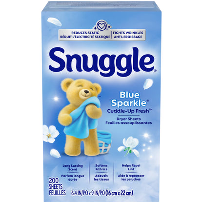 Snuggle Blue Sparkle Dryer Sheets, 200 Count