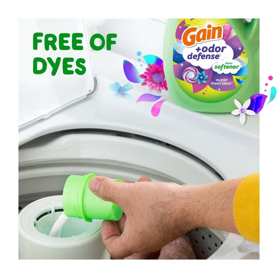 Gain Odor Defense Fabric Softener, Super Fresh Blast, 100 fl oz, 136 Loads