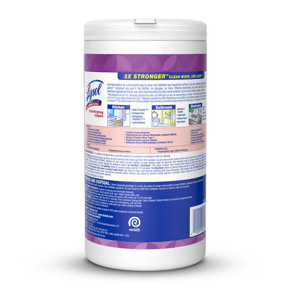 Lysol Disinfecting Wipes, Lavender & Cotton Blossom, 80 Count