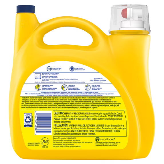 Tide Simply Laundry Detergent Liquid, Clean & Fresh, Berry Blossom Scent, 138 Loads, 173 fl oz