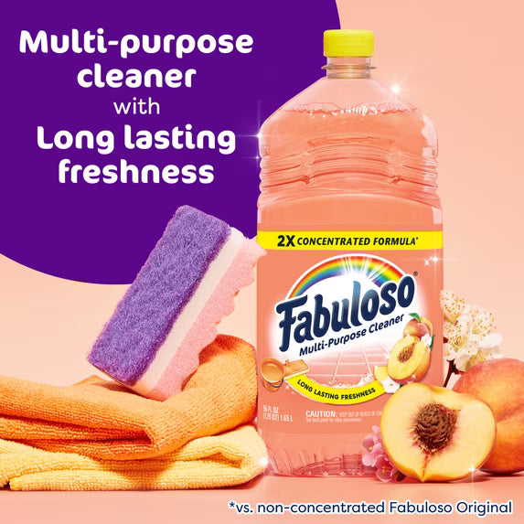 Fabuloso 2X Multi-Purpose Cleaner, Peach Scent, 56 fl oz