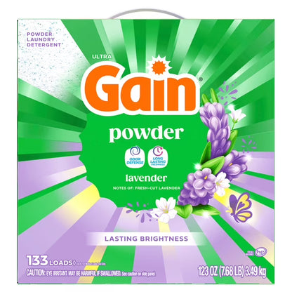 Gain Powder Laundry Detergent, Lavender, 123 oz, 133 Loads