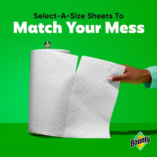 (6 pack) Bounty Paper Towels Select-A-Size White, 2 Triple Rolls, 123 Sheets per Roll