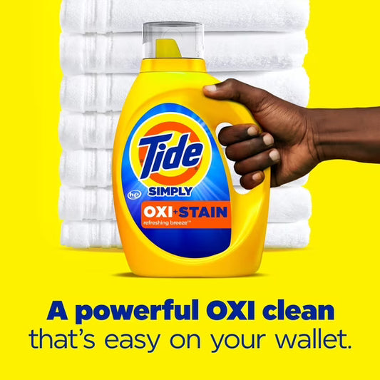 Tide Simply Oxi Boost + Ultra Stain Release, Refreshing Breeze, 22 Loads, 31 fl oz
