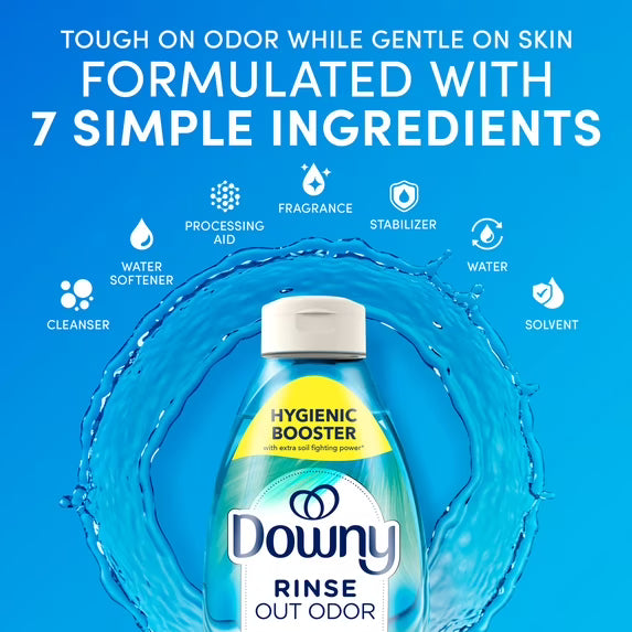 Downy Rinse Out Odor Laundry Rinse, Tackles Tough Odors and Refreshes, Cool Cotton Scent, 62 fl oz